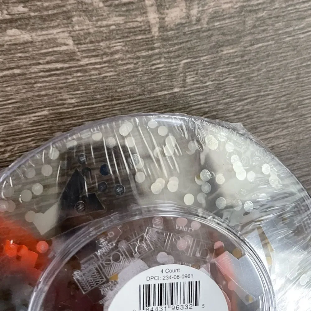 2/$20 TARGET HOORAY confetti clear plastic party plates (4 pack) NWT